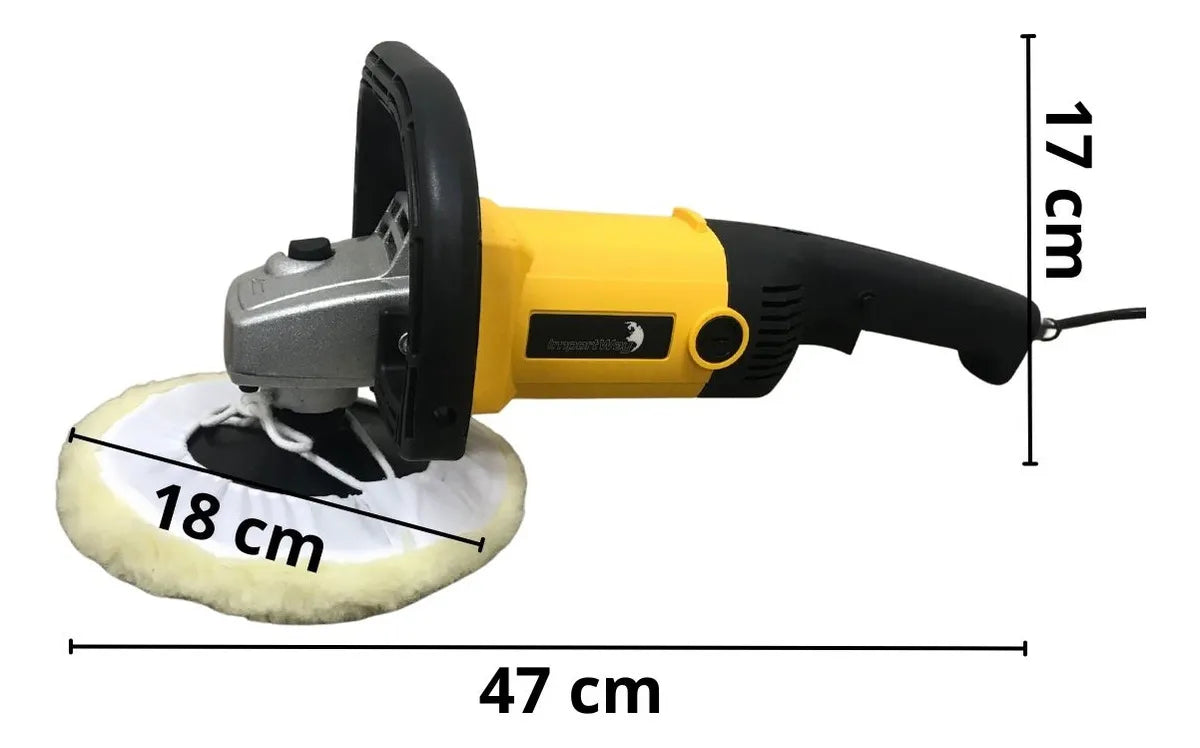 Politriz Angular De Mão Profisssional 1600w 6 Velocidades Acompanha Boina Disco De 180mm Rotacão Máxima 3000rpm 110/220v