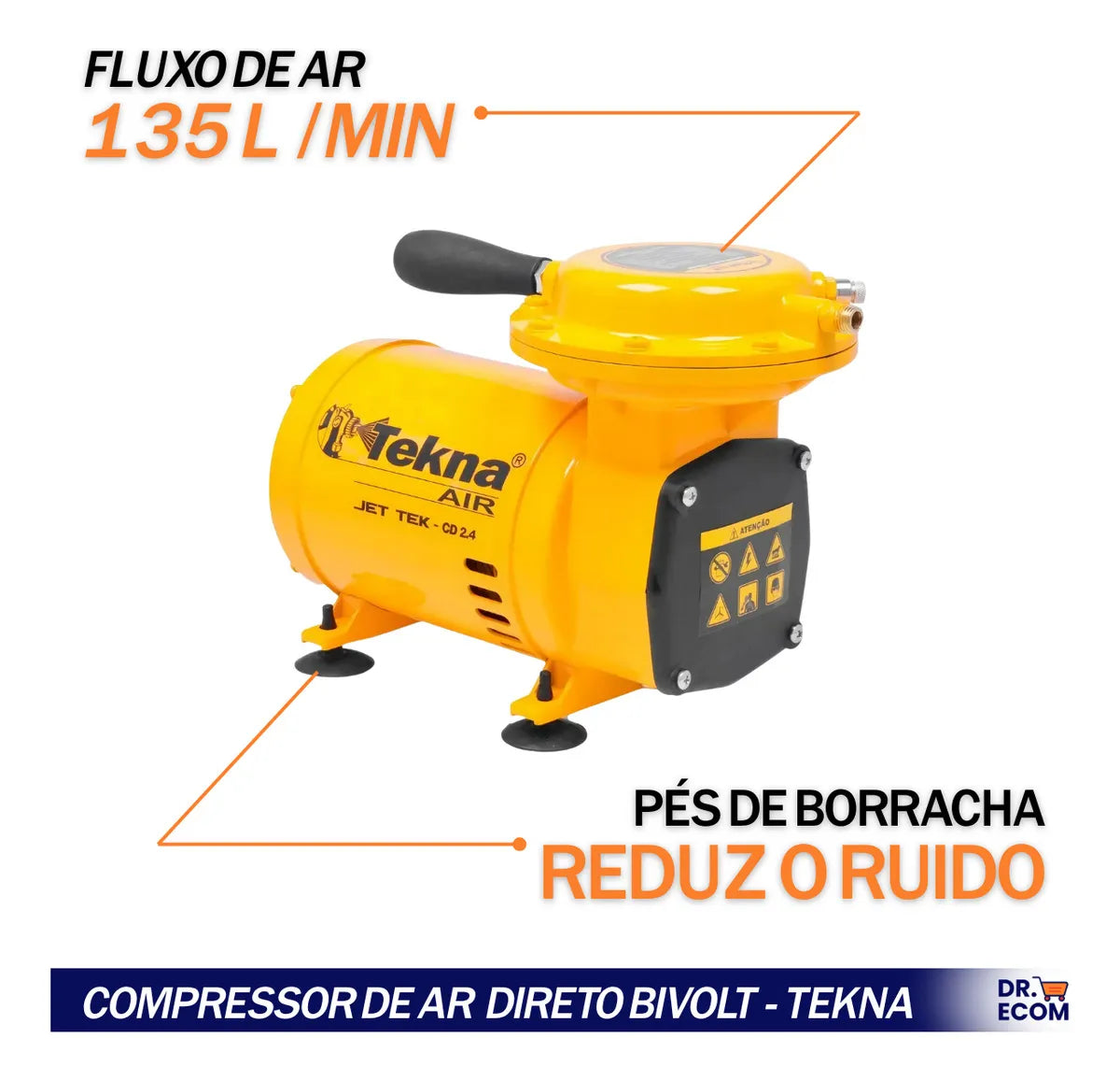 Compressor Ar Direto 1/2hp 40psi C/ Kit Cd2453b Bivolt Tekna