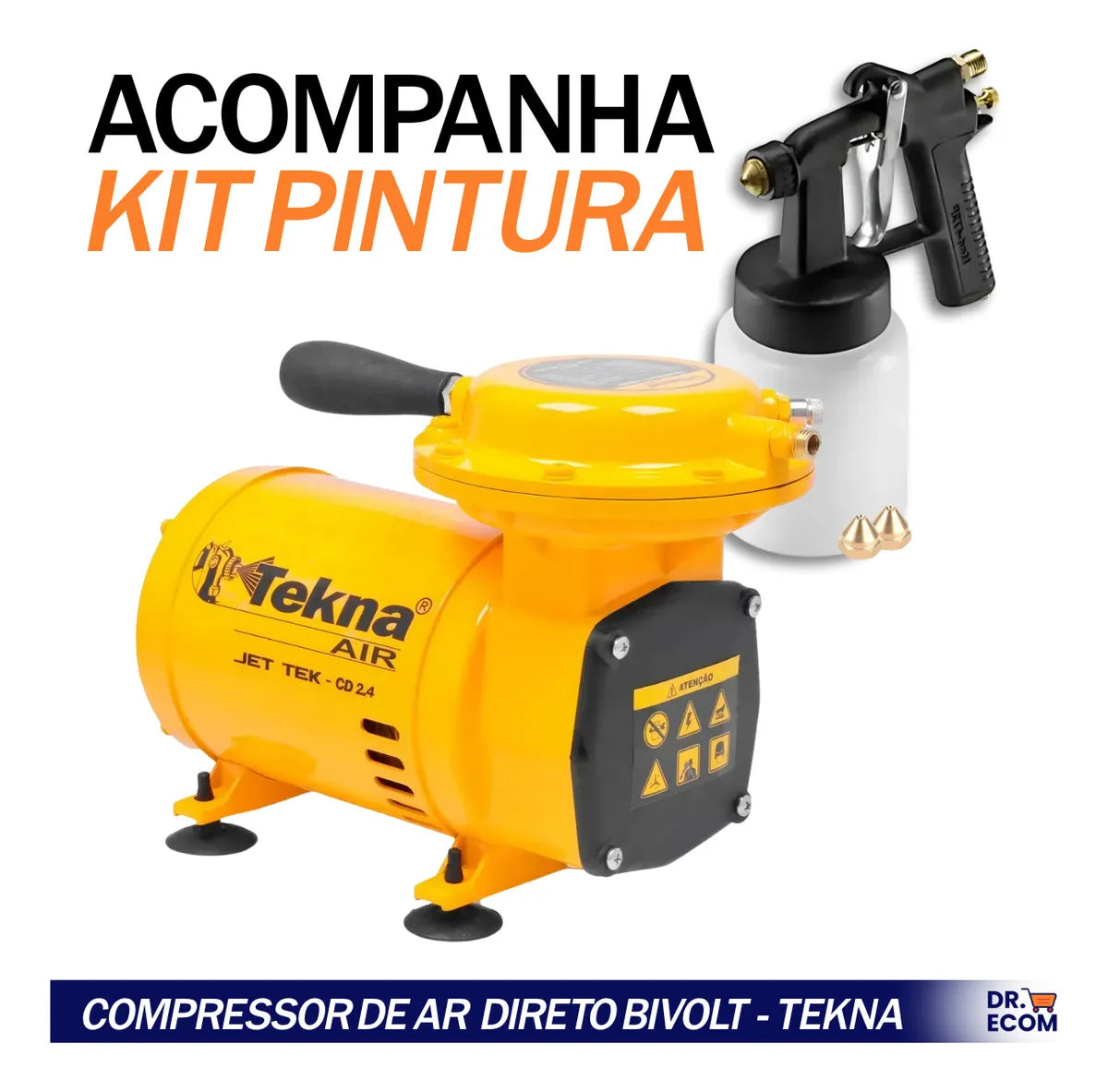 Compressor Ar Direto 1/2hp 40psi C/ Kit Cd2453b Bivolt Tekna