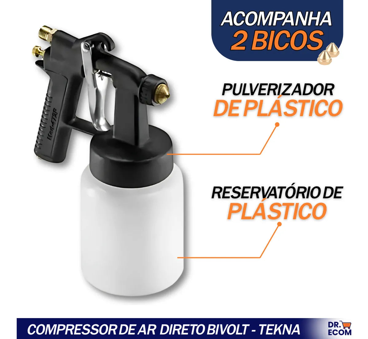 Compressor Ar Direto 1/2hp 40psi C/ Kit Cd2453b Bivolt Tekna