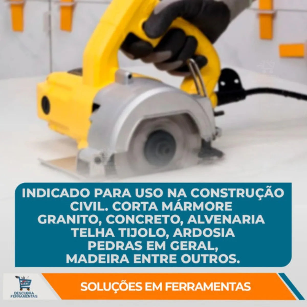 Kit Serra Mármore 1300w + Esmerilhadeira Angular + Discos