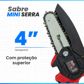 Cortadora Galhos Mini Motosserra Portátil Sem Fio Toyama Cor Vermelho Com Preto
