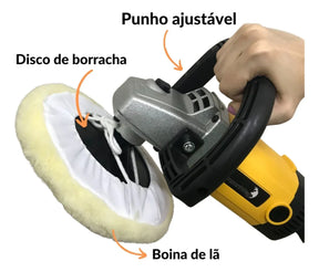 Politriz Angular De Mão Profisssional 1600w 6 Velocidades Acompanha Boina Disco De 180mm Rotacão Máxima 3000rpm 110/220v
