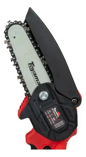 Cortadora Galhos Mini Motosserra Portátil Sem Fio Toyama Cor Vermelho Com Preto