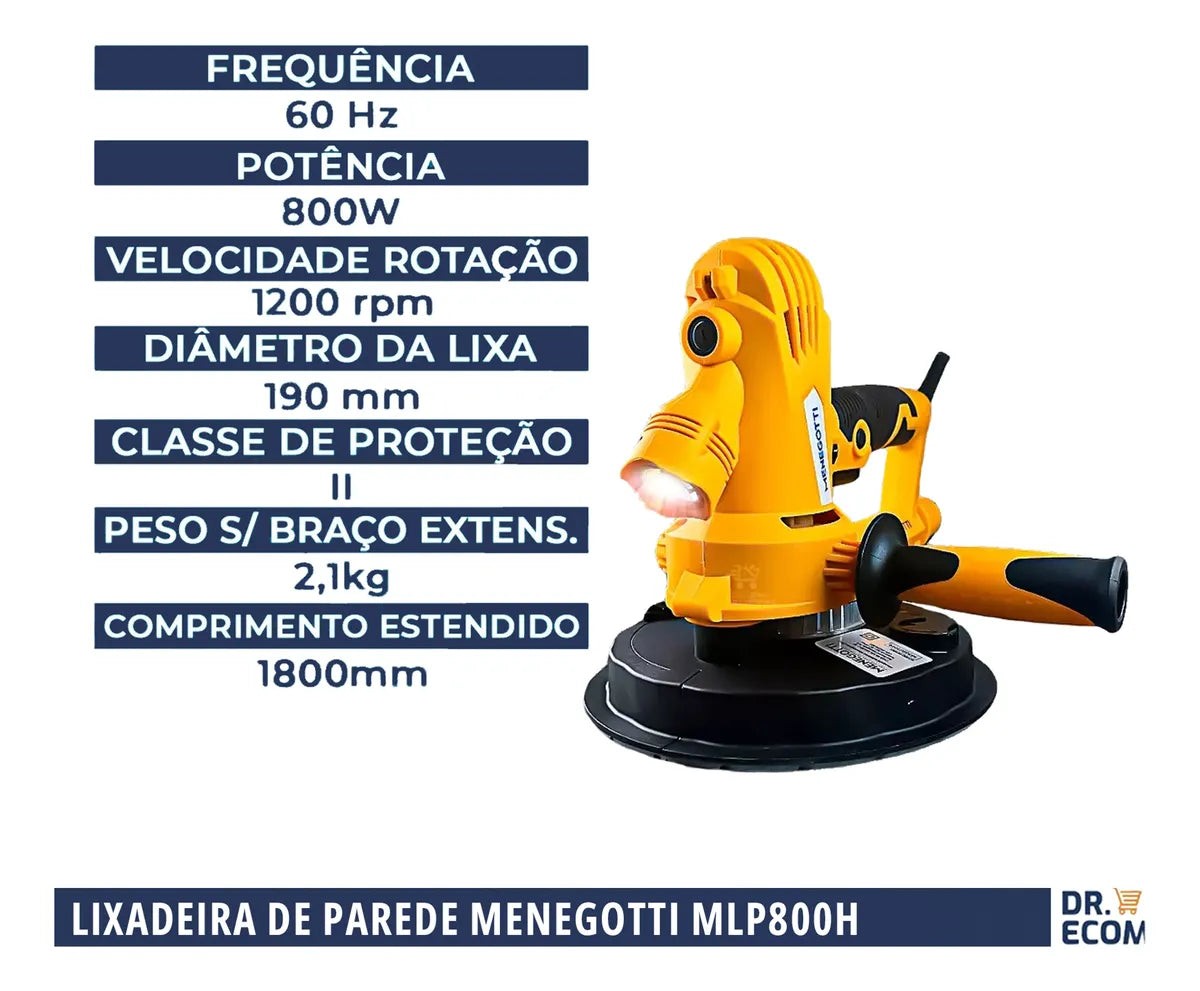 Lixadeira Profissional De Parede Menegotti Mlp800h 127v/220v
