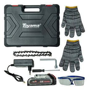Cortadora Galhos Mini Motosserra Portátil Sem Fio Toyama Cor Vermelho Com Preto