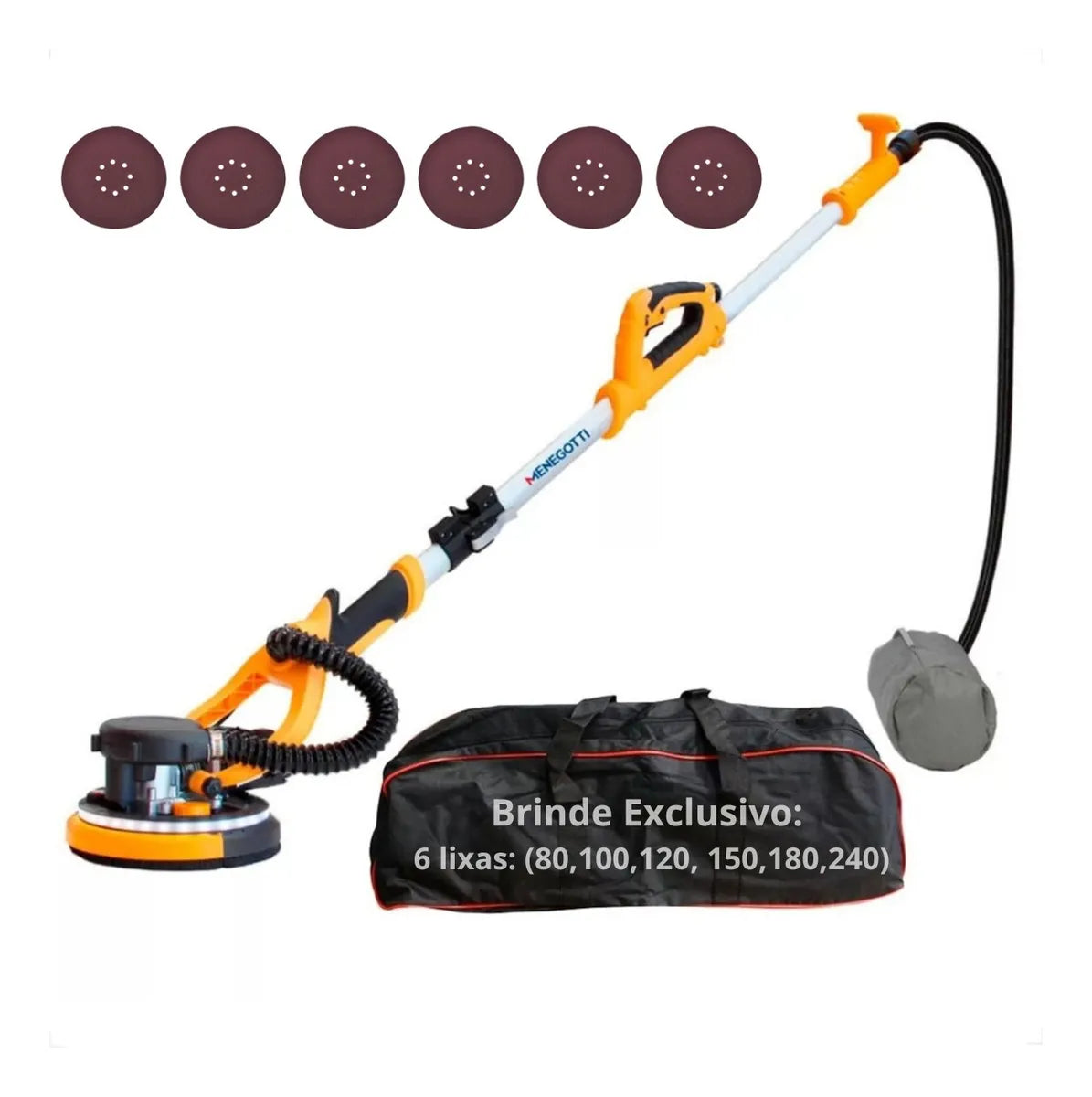 Lixadeira Telescópica Parede Teto 750w Mlp750 Menegotti