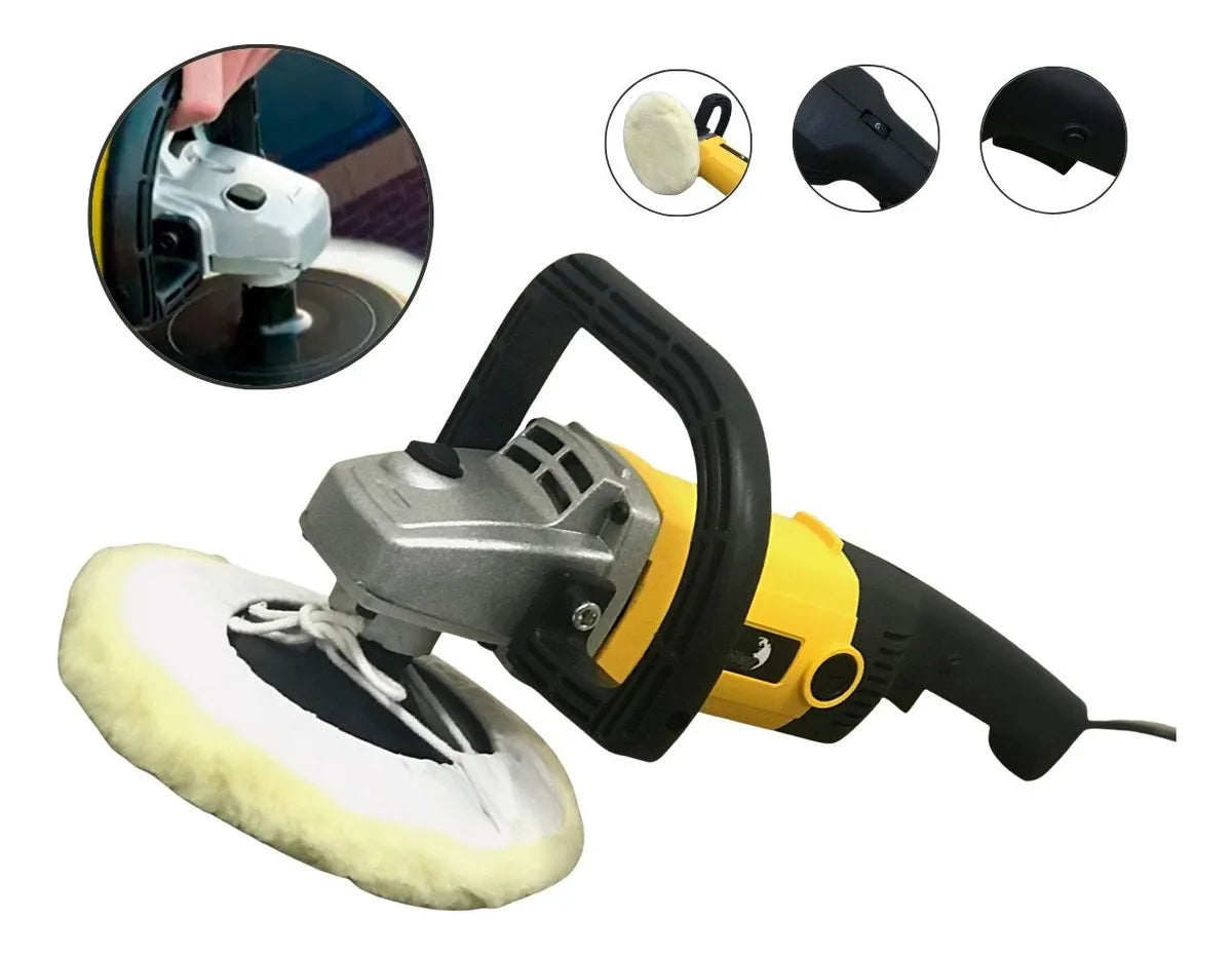 Politriz Angular De Mão Profisssional 1600w 6 Velocidades Acompanha Boina Disco De 180mm Rotacão Máxima 3000rpm 110/220v