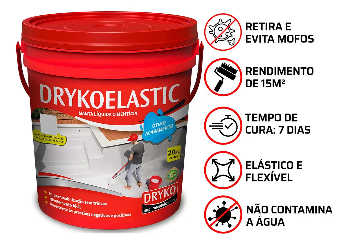 Cimento Elástico Impermeabilizante Caixa De Água 20kg Drykoelastic