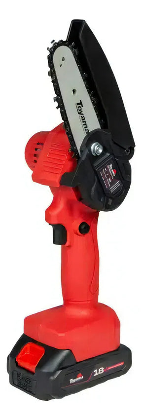 Cortadora Galhos Mini Motosserra Portátil Sem Fio Toyama Cor Vermelho Com Preto